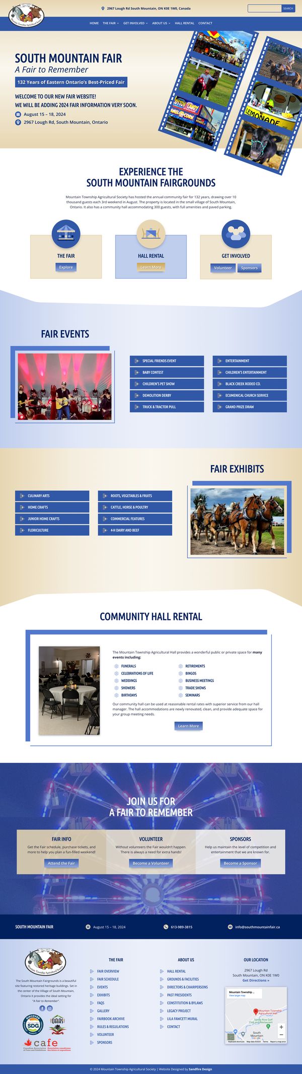 South Mountain Fair mockup of website on desktop and mobile.